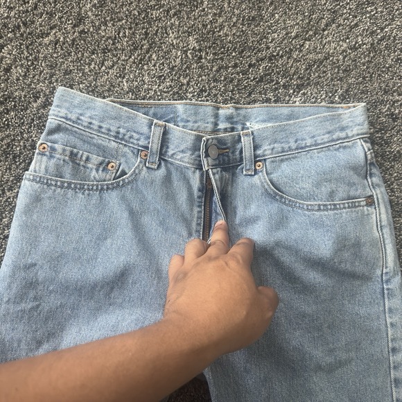 Vintage Levi's 505 Jeans 32x30 Light Wash Denim Y2K Distressed‎ Skater 00s - Picture 2 of 14